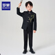 Luo Meng children's Chinese style suit suit boy tunic suit host speech suit new Chinese style performance suit black 170