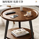 Zhuobo coffee table side table small table living room sofa side table double layer round table tea table storage rack bedside table CJ09 walnut color