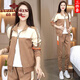 Yu Zhaolin Chunqiu Sportswear Set Women's 2024 NUEVA CABEDADA DE SUDADURA DE MEDIA MEDIA MAYYABLE Y MODIA SET 9930 Juego de café de dos piezas [abrigo + pantalones] 2xl (sugerido 125-140Jin [Jin iguala 0.5 kg])