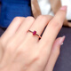 Pritte natural ruby ring main stone 3*5mm 925 silver electroplated gold fine inlay simple and exquisite