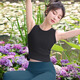 Shuangxiu Beautiful Yoga Wear Women's Top Purple Dopamine High-Level Feeling Pilates Training Wear Vest Set with Chest Pad Black Top XL 120-135