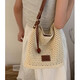LUGeli große Kapazität gewebte Tasche Frauenbag 2025 Neue Sommer -Mode -Baumwollfäden -Crossbody -Tasche Küste Urlaub