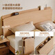 
Quanyou (QUANU) Home Double Bed 1.8x2m Log Style Bedroom Furniture 1.5m Single Bed Modern Simple Bed Headband Storage Bed Suspension 1.8*2m Bed + 69 Mattress