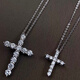 Tokishima platinum pendant men's PT950 platinum moissanite necklace pendant ten platinum cross small single pendant x D-E/pole LC/flawless under the mirror