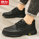 Warrior Business Retro Casual Work Shoes Мужчины кружевные кожаные туфли мужчины 1632 черные 43