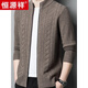 Hengyuanxiang light luxury pure 100% plush sweater men's autumn and winter new cardigan jacket thick warm wool knit sweater black-pure brand new 100% selected fine wool M 170 (125-140Jin [Jin equals 0.5 kg]) high-end brand men's clothing