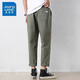 
Jeanswest casual pants men's spring and summer new trendy loose versatile nine-point men's pants thin cotton teen straight-leg pants 9904 gray-green L