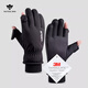 Tactical Bird (3M) Thinsulate Cotton Half Finger Winter Warm Gloves for Men Cycling Coldproof Large Size Fishing Touch Screen W35 Gloves (Finger Style) Black M