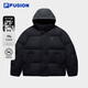 Veste à la mode à la mode Fusion Fusion pour les hommes en hiver nouvelle veste chaude à capuche lâche décontractée, noir - BK XL 180 / 100A