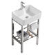 Cuenca de lavado de Balcón Chuangbang soporte de acero inoxidable de acero inoxidable Cuenca de lavado montada en el piso Mesa de lavado de baño pequeña sin golpes de 4837 cm + soporte + riego