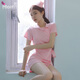 Feimu sexy Krankenschwester Pyjamas großer Dienstmädchen Uniform Verführung Passion Anzug 7027 Pink Schwester Hut + Kleid + T-Pants Durchschnittliche Größe