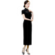 
Yinlu cheongsam new fashionable and improved daily solid color gold silk old Shanghai Chinese style casual versatile dress dress for women AE#9923 black#01 M