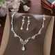 
SNQP [New Style] Bride Crown Jewelry Set Korean Annual Meeting Wedding Dinner Wedding Dress Accessories No. 2 Necklace + Earring Clip