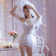 Fat Donglai's same Valentine's Day gift wedding dress is fun and focused on high quality. The bride's gown is hot on the bed. White wedding dress. Veil + suspender skirt + armbands*2+