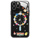 Disney's new creative clock Disney family Apple magnetic absorber phone case tempered glass hard shell silicone soft edge MagSafe wireless charging cute cartoon suitable for men and women [magnetic glass texture black] Minnie-ABL692Y iPhone12