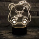 Qingye Egg Party 3D Night Light Baker Dongdong Sheep Apple Периферийная кукла окружающая среда детское подарка на день рождения 3899-5 Zizai Bear Black Bottom 16 Colors Перезаряжаемая модель