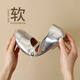ZHR Mary Jane shoes for women spring and summer real cowhide round toe women's shoes temperament commuting single shoes for women BT88 silver 38
