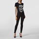 菲利普普兰（PHILIPP PLEIN）女士棉质水钻骷髅图案短袖T恤衫 WTK1283 PTE003N 黑色 XS