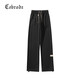Cebrodz France casual pants men's autumn and winter new trendy brand men's pants loose straight sports pants men's velvet pants apricot plus velvet L