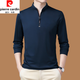 Pierre Cardin Spring and Automne T-shirt à manches longues à manches longues en coton pur pour la peau pure Coton à manches longues pour la peau longue