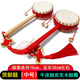 Yama Jia Mediumhändler Drum, Kinderrassel, Kuhlatten-Hand-Kurbel-Drum, hölzerne Wellentrommel, riechende Trommel, Hawking-Trommelgriff-Trommel, Originalfarbe Griff (klein) Red Circle Peddler Drum
