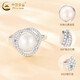 China Gold (CHINA GOLD) S925 Silver Pearl Ring Women's New Simple Plain Ring Index Finger Ring Wedding Send Girlfriend Birthday Gift Anniversary Pearl Ring