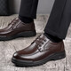 YRC Yierkang Herrenschuhe Frühling und Herbst Atmungsbezogene Kopfschicht lässige Lederschuhe formale Geschäft im mittleren Alter und ältere Daddy-Schuhe 6627 Vierjahressaison Schwarz 44