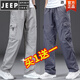 Jeep Spirit Pantalones de trabajo de bolsillo múltiple Summer delgados Pantalones de algodón de algodón suelto Pantalones de trabajo de talla grande Men pantalones de pierna ancha e invernal Estilo grueso 831/gris de humo [alta calidad] M adecuado para 100-120jin [Jin equivale a 0.5 kg]
