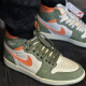 Nike Air Jordan 1 High Og'palomino 'Black Toe Erstes Jahr brauner schwarzer Männer Sportbasketballschuhe FB9934-300 Weißgrün Orange 45 (290 mm)