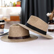 Mozilan Summer Top Hat's Linen Sun Hat Panama Panama Flat Jazz Hat British Jazz Protección de soldado Sol Cinturón de caballero Negro 58 cm