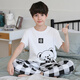 MANNIDO MEN MEN'S BIG KINDER KINDER FRING UND AUTUMN PURE COUTWOME Kurzärärmische Hosen Pyjamas Set Dünn Cartoon Teenager Hauskleidung kann außerhalb N9902 getragen werden