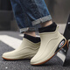 Xili Herren Short Tube Regenstiefel Neue integrierte Samt warme Wasserschuhe Low-Top-Abdeckungsschuhe Fischereiwagen Anti-Slip-Arbeit Gummi Schuhe Beige 41