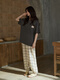 同语（TONGYU）同语夏季新款睡衣女凉感纯棉短袖长裤家居服夏天女士格子薄款套装 女士Z3890 M 160