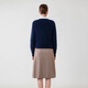 AQUASCUTUM/雅格狮丹冬季新款女士保暖纯山羊绒休闲针织衫Q4867W0041 深蓝39 M