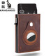 Kangaroo (KANGAROO) exquisite selection of metal aluminum alloy wallet new airtag tracker business card holder men's multi-function wallet black