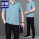 
ROMON Daddy Summer Short Sleeve T-shirt Men's Middle-aged and Elderly Sports Set Men's Loose Casual Clothes Ice Silk Two-Piece Set Thin 963 Bean Green [Short Sleeve + Shorts] L (Suggested 100-120 Jin [Jin equals 0.5 kg])