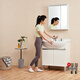 
TOTO bathroom cabinet combination ceramic integrated basin mirror cabinet set 75CM floor storage cabinet LDSW753W (06-B) bathroom cabinet + pull-out faucet + mirror cabinet with mirror lamp 75cm