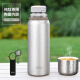 JRINKTEEA Japanese brand hammered stewed tea thermos cup stuffy bubble ceramic spray pottery pure titanium tea partition office car thermos cup outdoor Toyama ice cracked silver (ceramic spray pottery) 580ml