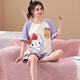 
Langsha mother and daughter parent-child dress pajamas girls summer short-sleeved thin cotton home clothes little girl student summer suit LYP684 M women 150-160CM/80-98Jin[Jin equals 0.5 kg]