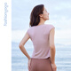 Fansheng Yoga Fashion Simple and Comfortable Design V-neck Showing chest and waist to make it look slimming on the outside vest F14223 Soft-friendly powder S