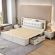 Yu feiqi nordisch massives Holzbett Doppelbett moderne einfache Hochkasten Nachtlichtladebett 9902# Einzelbett [mit Licht mit Buchse] 1,8*2,0 m (Rahmenmodell)