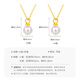 Mengjinyuan 18K gold pendant for women, gold 750 pearl pendant, simple clavicle chain birthday gift for girlfriend, pearl diameter is about 5.5mm - gold weight is about 0.09g