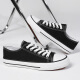 Italienisch Captain Casual Schuhe für Männer und Frauen klassische Star Leinwand Schuhe Low Top atmabable Sportplattenschuhe A21203 Schwarzer Männermodell 43