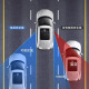 HAOWENXIN Automóvil Automóvil retrovisor de segunda fila espejo trasero espejo auxiliar de la puerta abierta espejo HD reflector interior fuera del auto espejo cuadrado de observación trasera espejo + advertencia de salida (1 par)