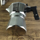 Cobro stainless steel double three-valve moka pot brewed with strong aroma coffee household Italian coffee machine outdoor camping trip three-valve 2 cup double boiler bean grinder electric ceramic stove 70ml