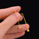 Putino Hong Kong duty-free 999 real gold popular ear wire long ear needle earrings k. gold women's earrings gold jewelry style one