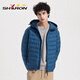 Shirron außerhalb der Saison Light Down Jacket Herren-Kapuze-Pendelpendel-Businessstil Herbst- und Winterjacke Licht und warm 13661 Songcha Green L.