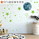 
Shantoulin Village 30CM Luminous Moon Glowing Stars Creative Fluorescent Wall Stickers Children's Room Decoration Cartoon Starry Sky Stickers Self-adhesive (Blue Light) 1 Moon + 1049 Star Dots_