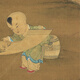 元钱选三元送喜图古代婴戏图卷轴名画复仿古画挂画 元钱选芙蓉鸳鸯图12392 40X72厘米（喷绘画心尺寸） 装裱