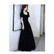 Yun Qiang Yicai Dress Music Student Black Evening Dress Light Luxury Slim Customized French Princess Long Banquet Performance XXL